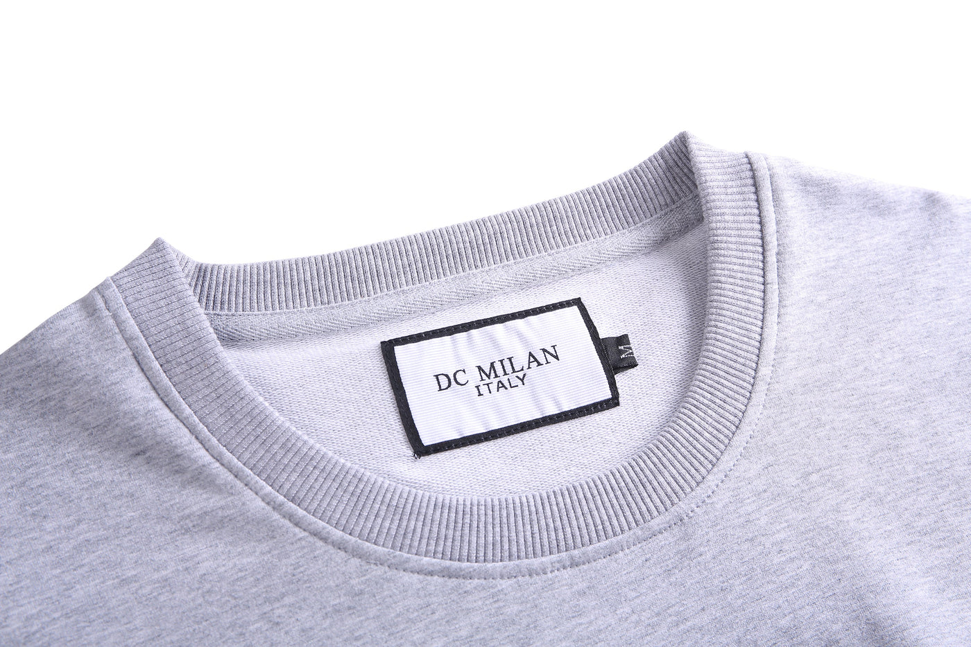 Embroidery Light Grey Cotton Sweatshirt With Big Logo