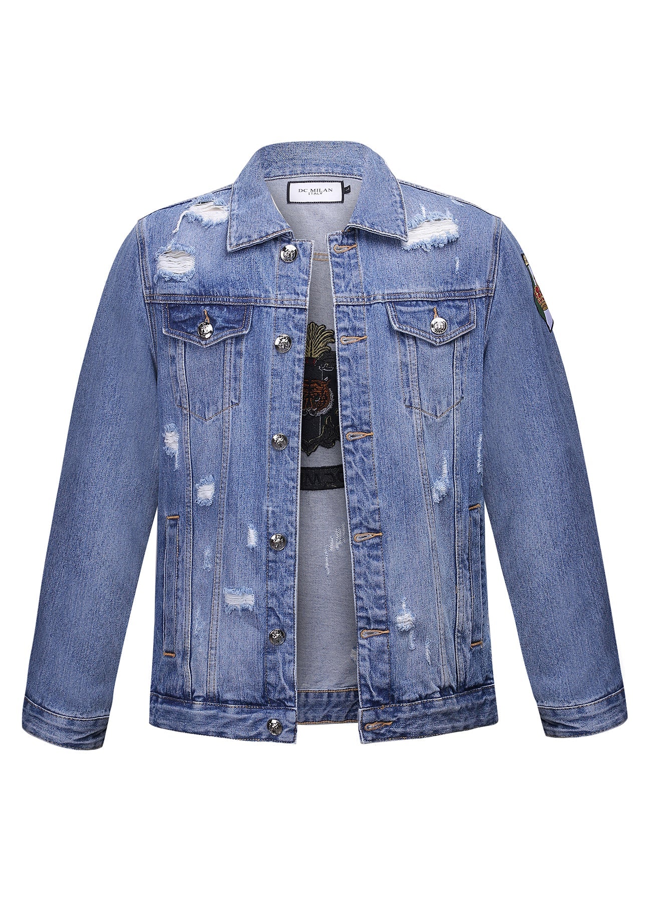 Embroidered Light Blue Denim Jacket