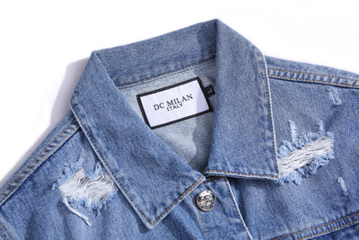 Embroidered Light Blue Denim Jacket