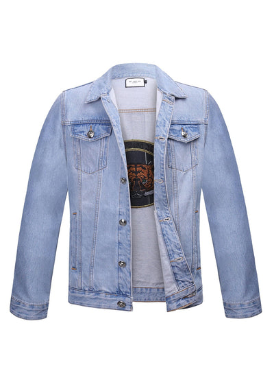 Embroidered Light Blue Classic Denim Jacket