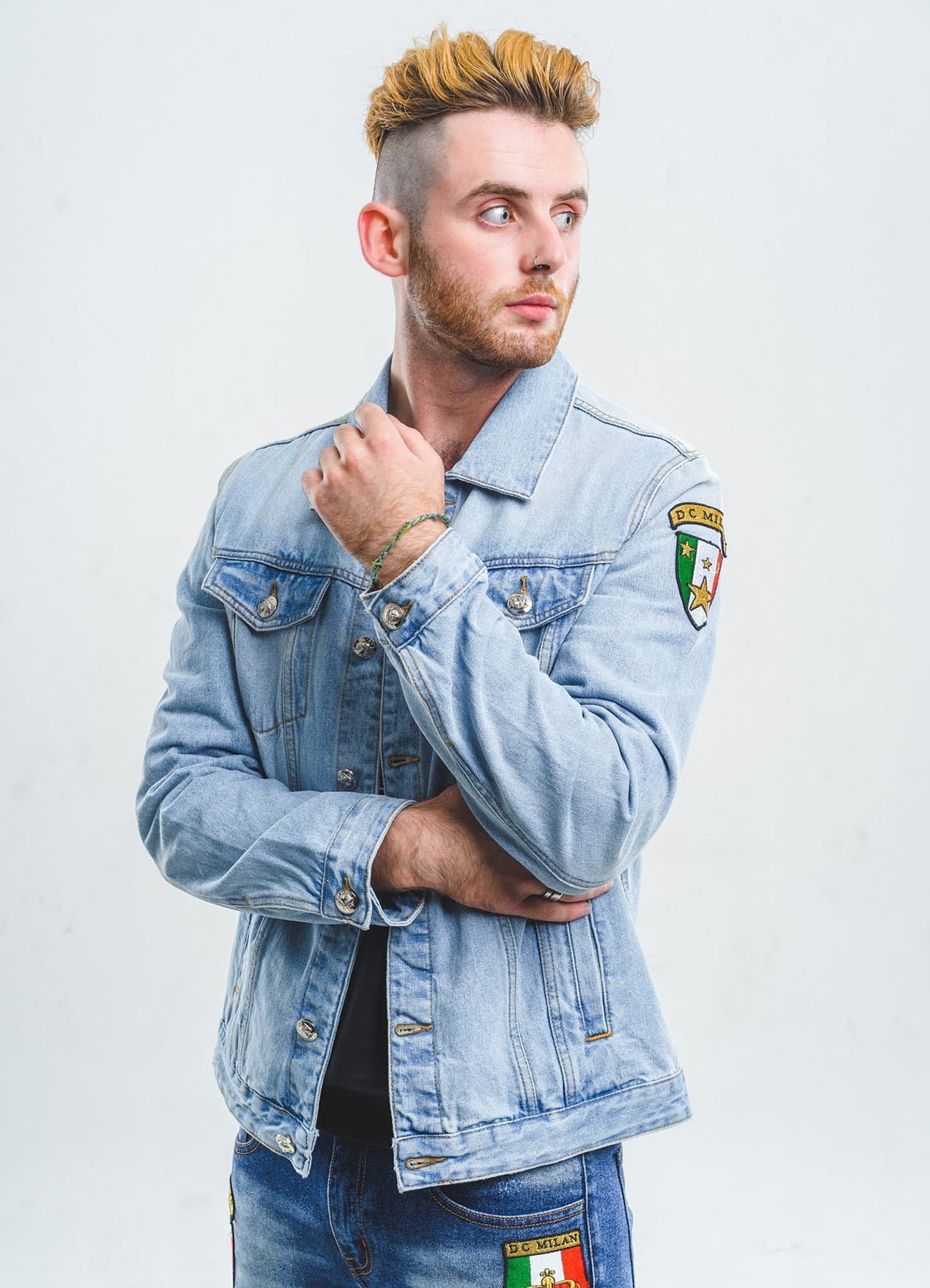 Embroidered Light Blue Classic Denim Jacket