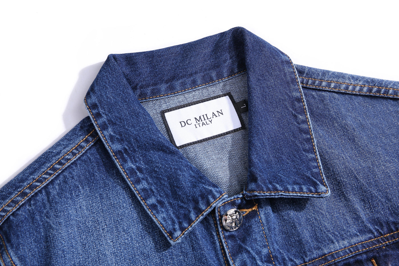 Embroidered Medium Blue Classic Denim Jacket