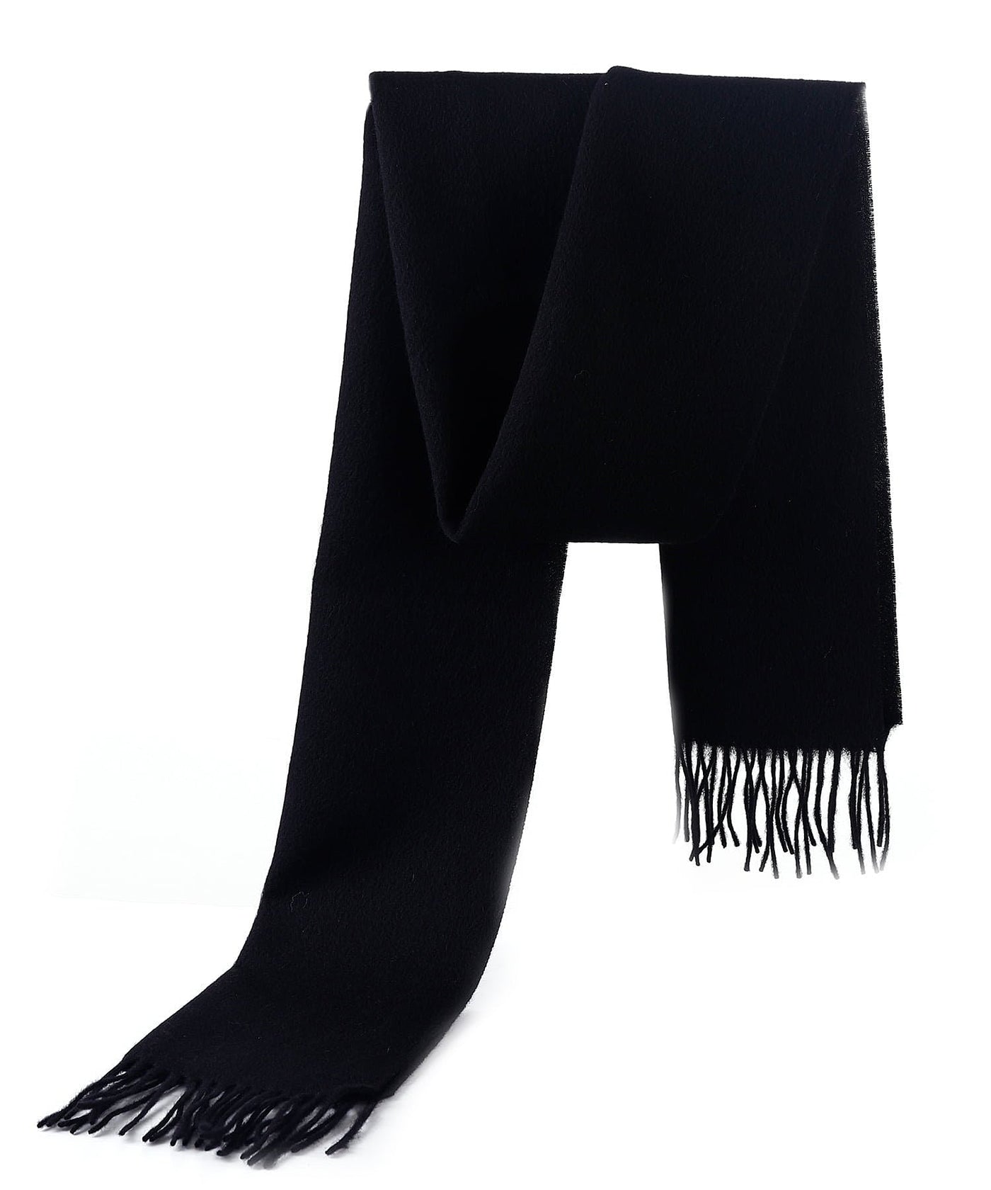 Scarf Plain Black 100% Pure Lambswool