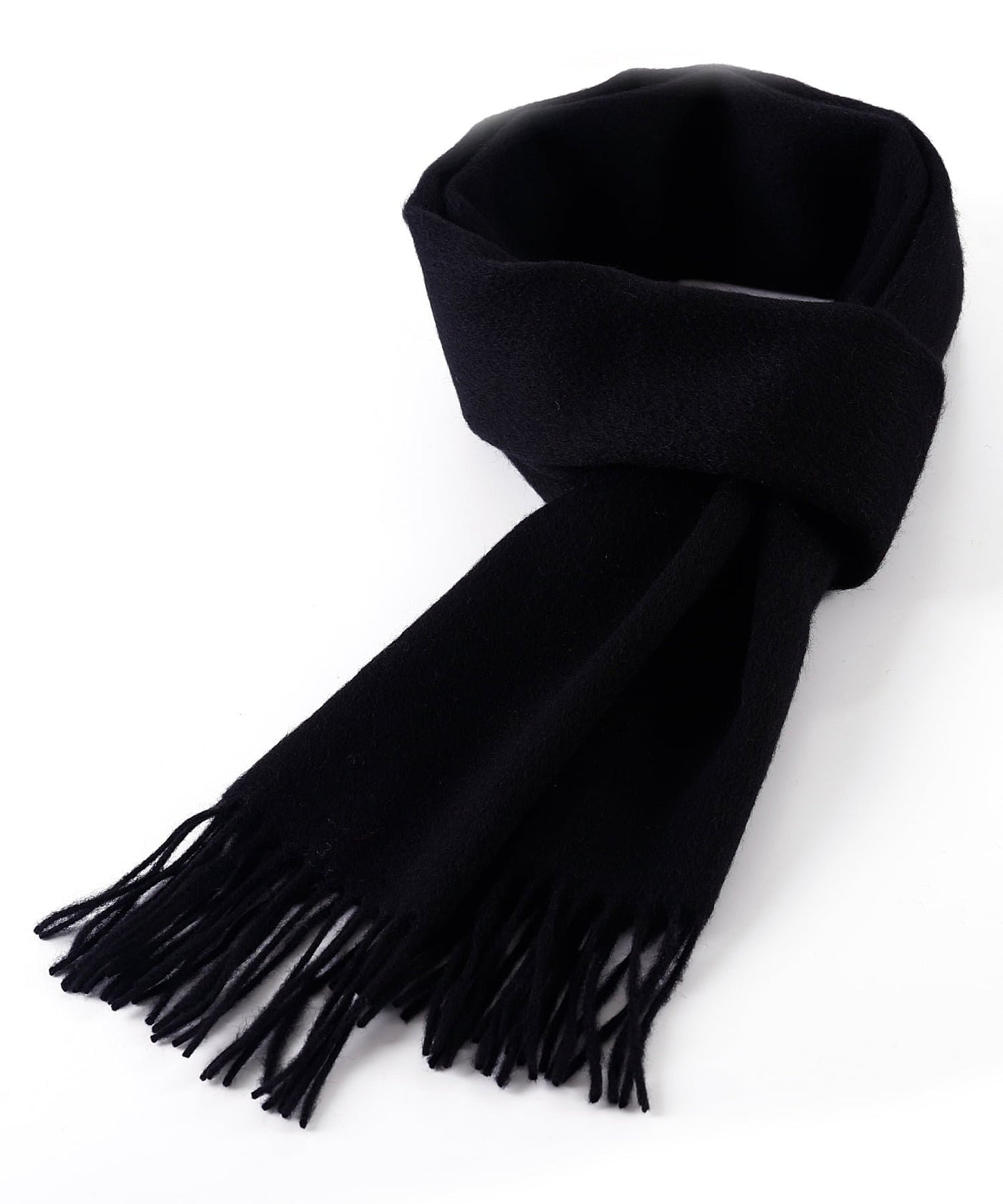 Scarf Plain Black 100% Pure Lambswool