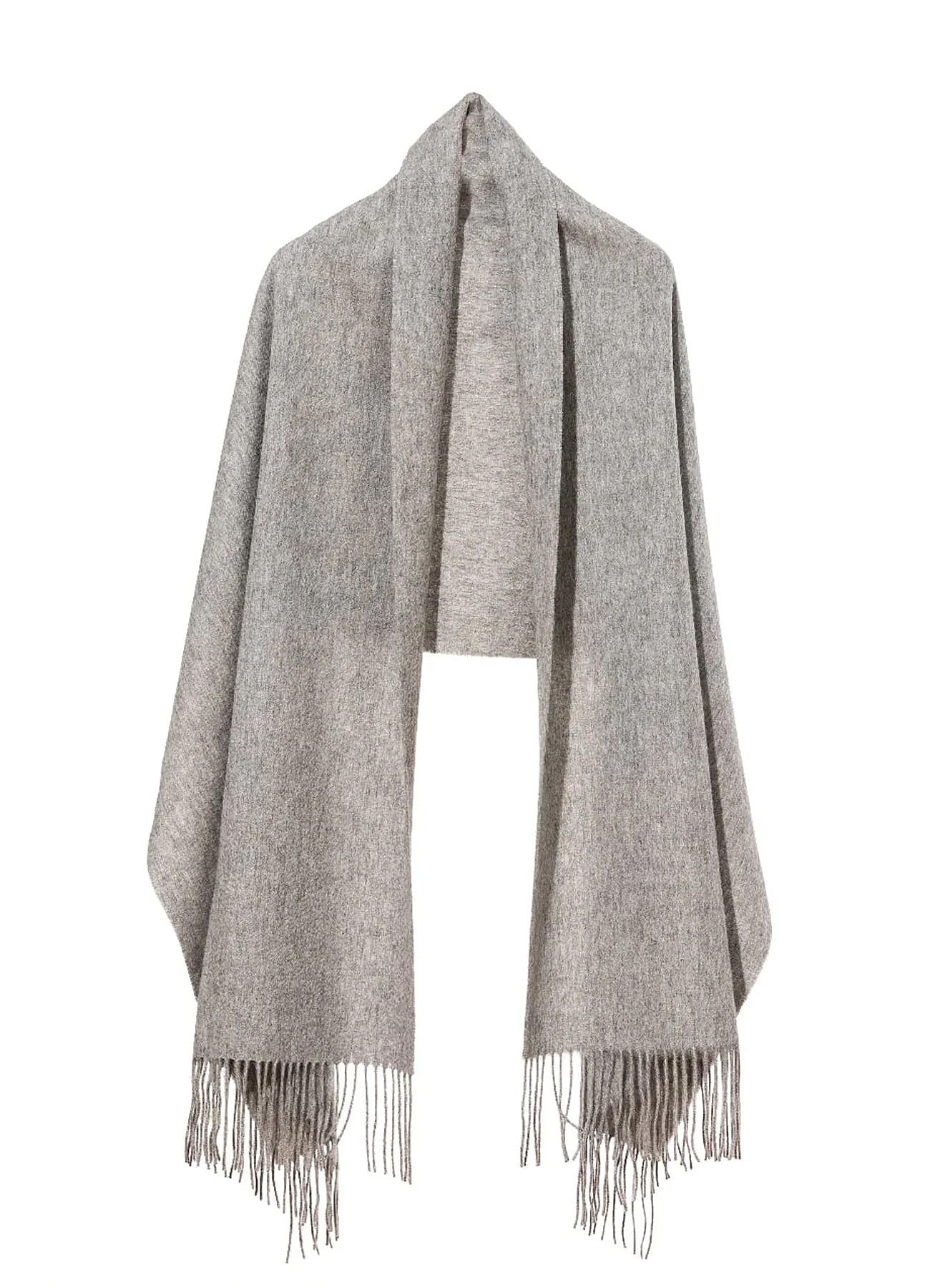 Plain Scarf Grey Oversized Wrap 100% Pure Lambswool