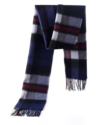 100% Pure Cashmere Scarf Scottish Design Navy - Small Size