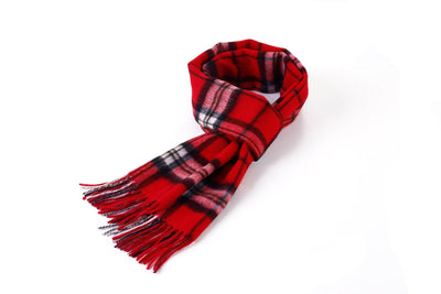 Scarf  100% Pure Lambs wool Scottish Design Thomson Red