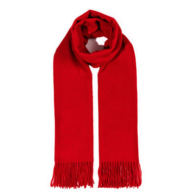 Scarf Plain Red 100% Pure Lambswool