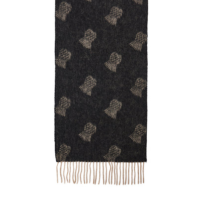 Thistle Small Charcoal Scarf 100% Pure Lambswool