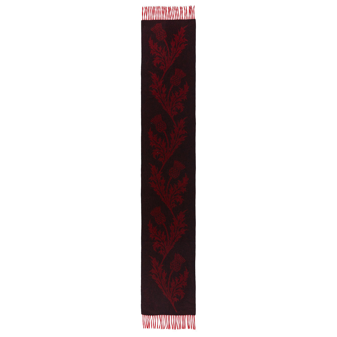 Single Thistle Red Scarf 100% Pure Lambswool