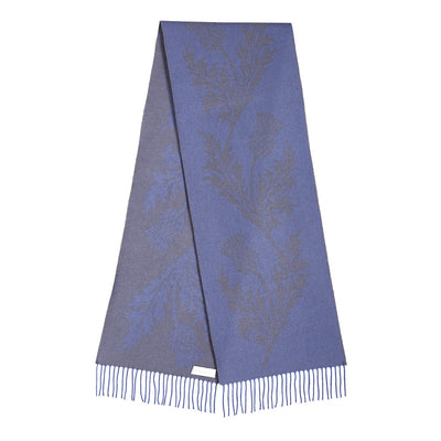 Single Thistle Blue Scarf 100% Pure Lambswool