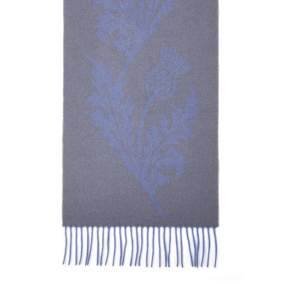 Single Thistle Blue Scarf 100% Pure Lambswool