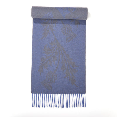 Single Thistle Blue Scarf 100% Pure Lambswool