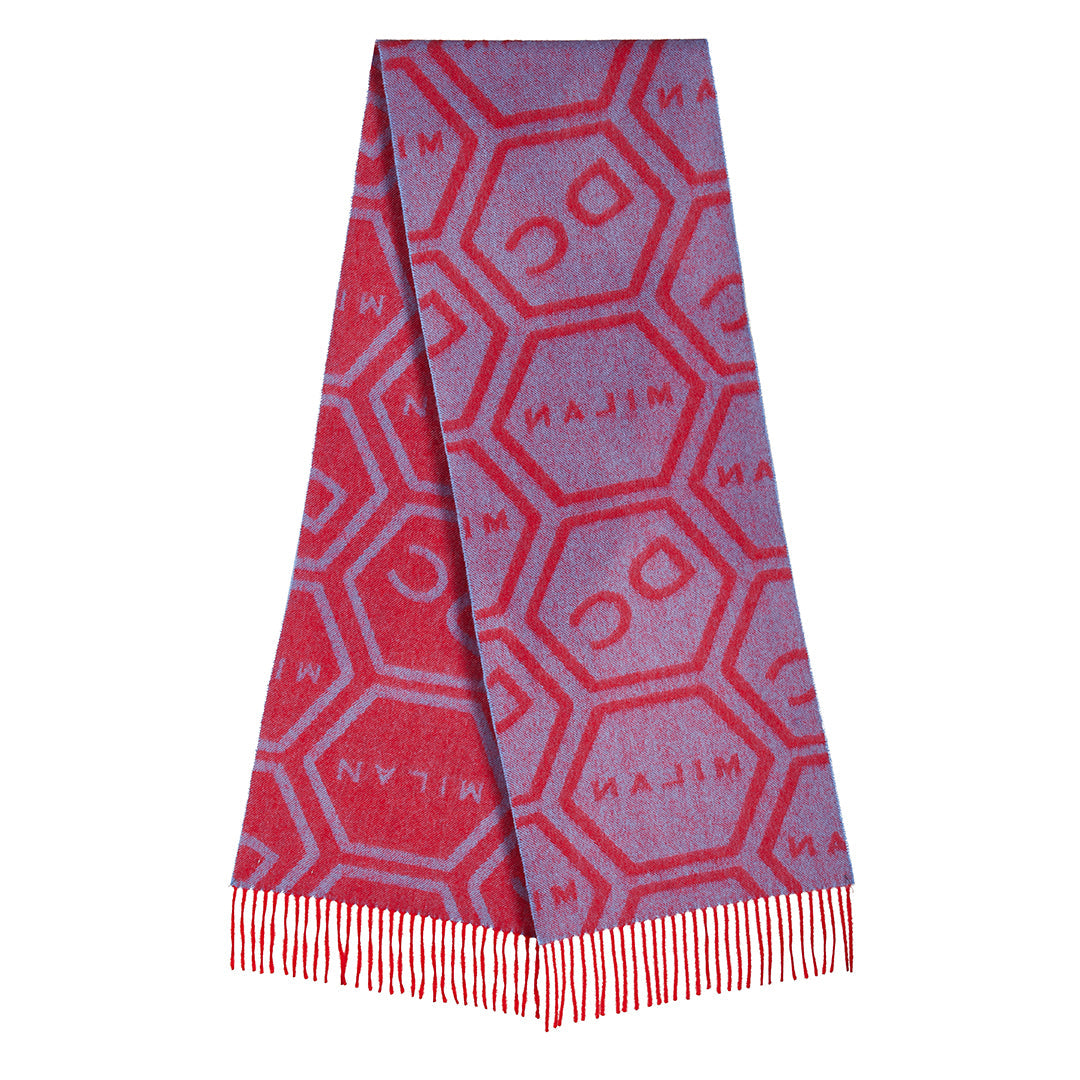 DC Monogram Red Scarf 100% Pure Lambswool