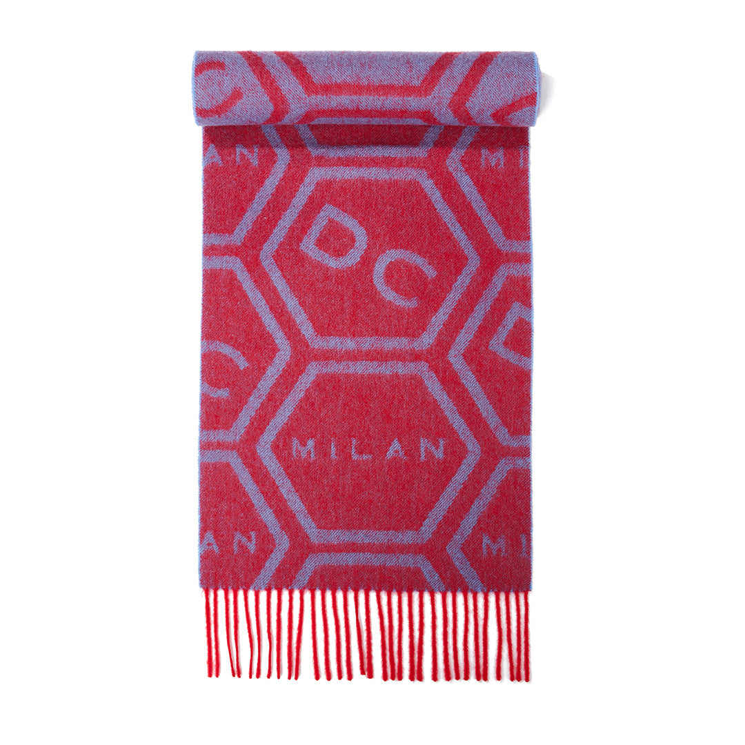 DC Monogram Red Scarf 100% Pure Lambswool