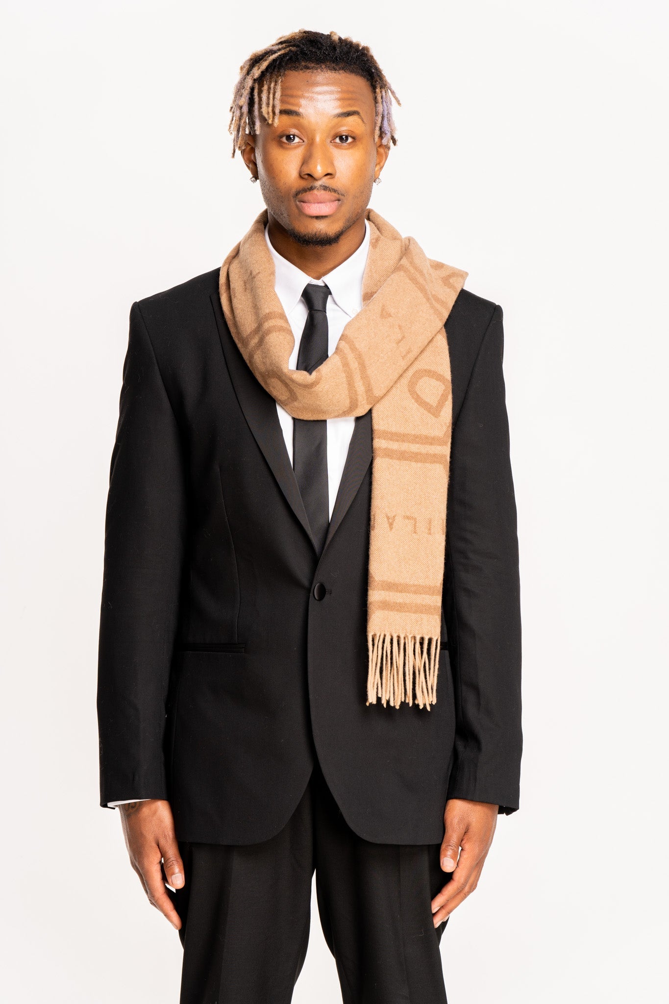 DC Monogram Camel Scarf 100% Pure Lambswool