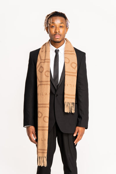 DC Monogram Camel Scarf 100% Pure Lambswool