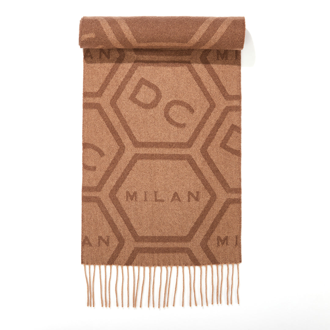 DC Monogram Camel Scarf 100% Pure Lambswool