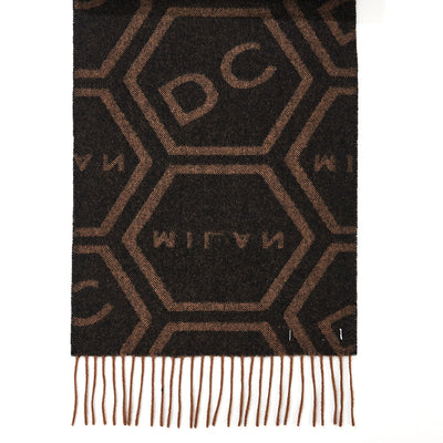 DC Monogram Brown Scarf 100% Pure Lambswool