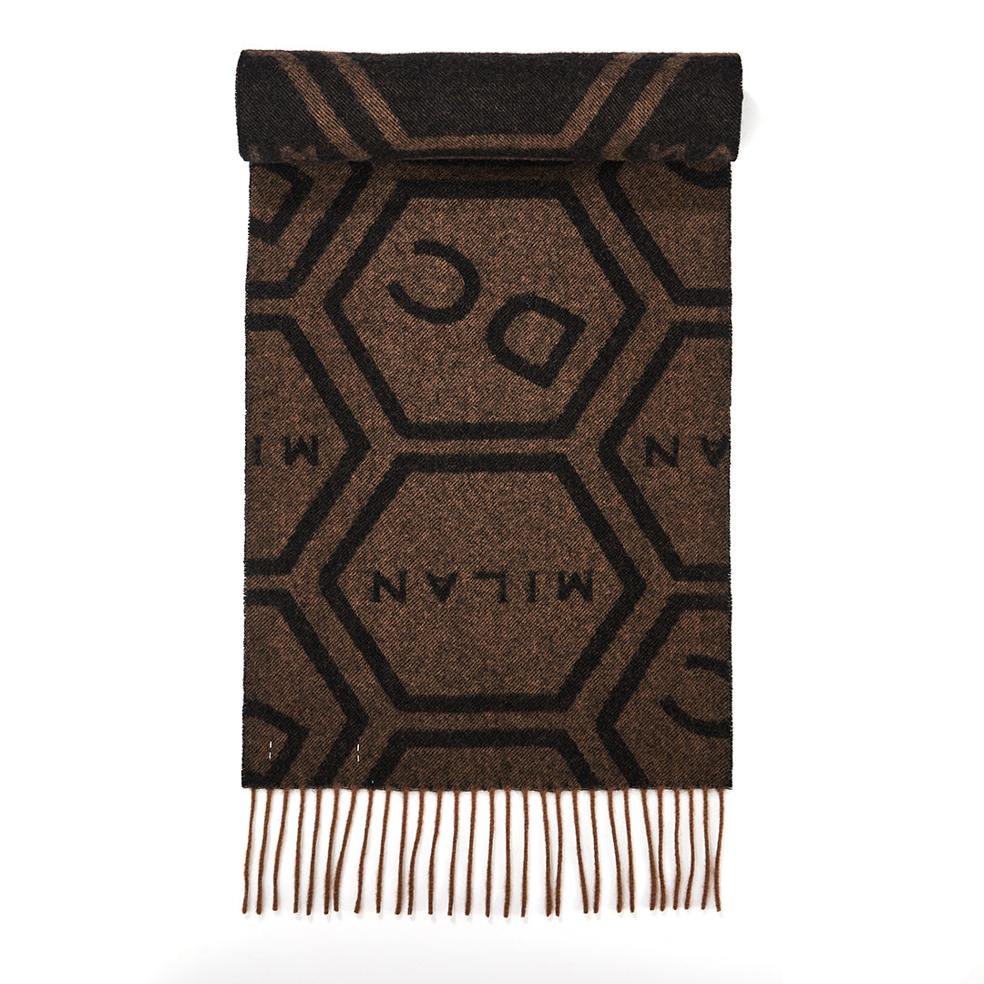 DC Monogram Brown Scarf 100% Pure Lambswool