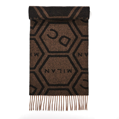 DC Monogram Brown Scarf 100% Pure Lambswool