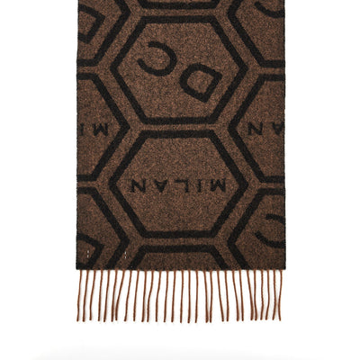 DC Monogram Brown Scarf 100% Pure Lambswool