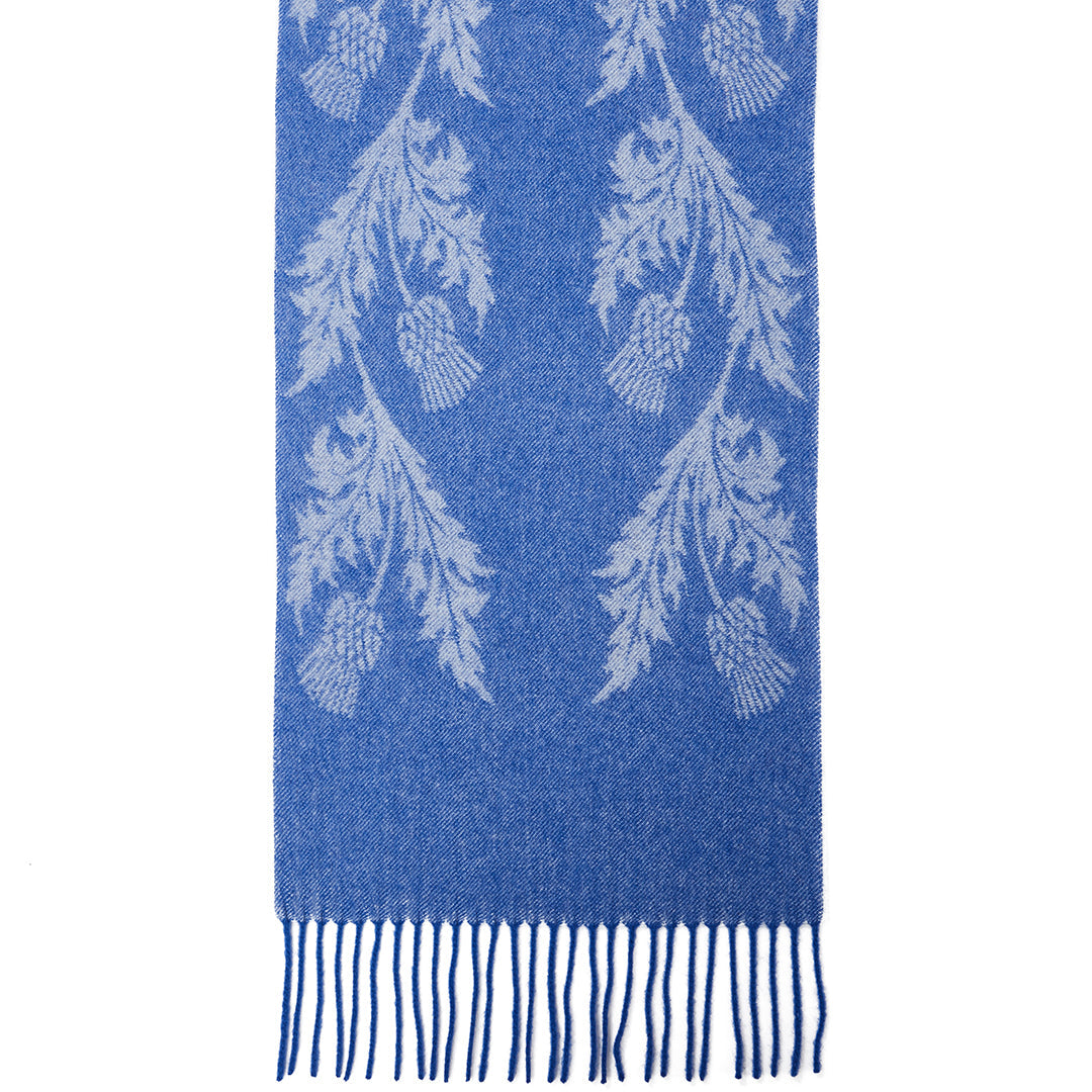 Double Thistle Blue Scarf 100% Pure Lambswool