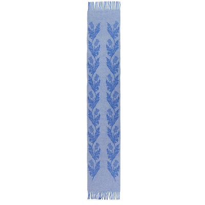 Double Thistle Blue Scarf 100% Pure Lambswool