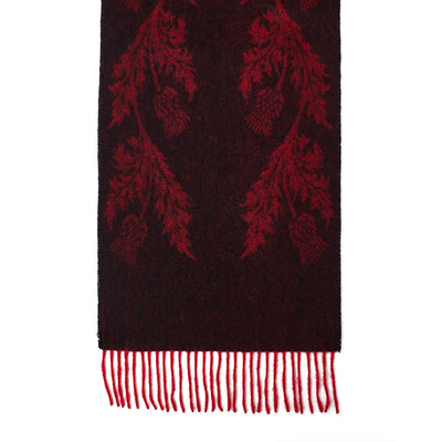 Double Thistle Red Scarf 100% Pure Lambswool