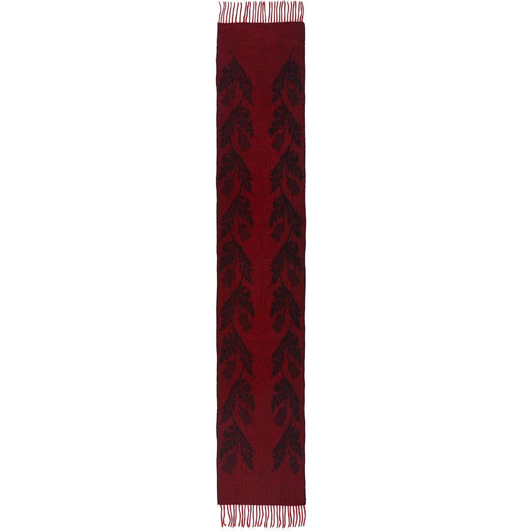 Double Thistle Red Scarf 100% Pure Lambswool