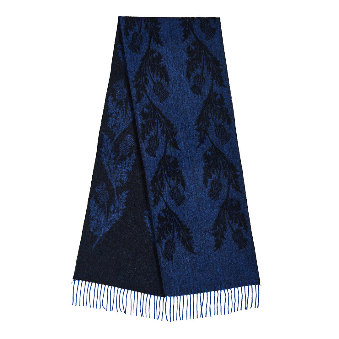 Double Thistle Navy Scarf 100% Pure Lambswool