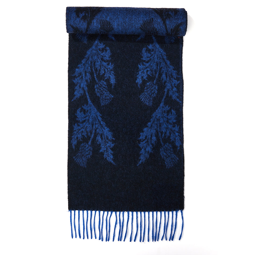 Double Thistle Navy Scarf 100% Pure Lambswool