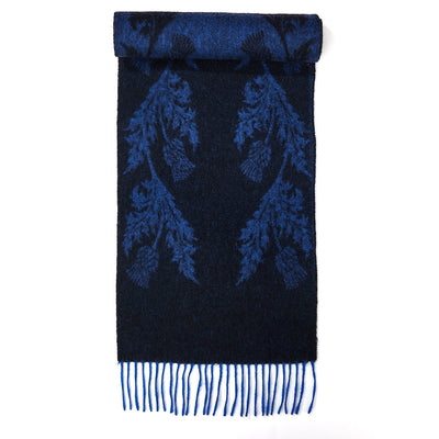 Double Thistle Navy Scarf 100% Pure Lambswool