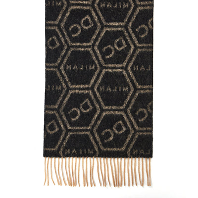 DC Monogram Black Scarf 100% Pure Lambswool