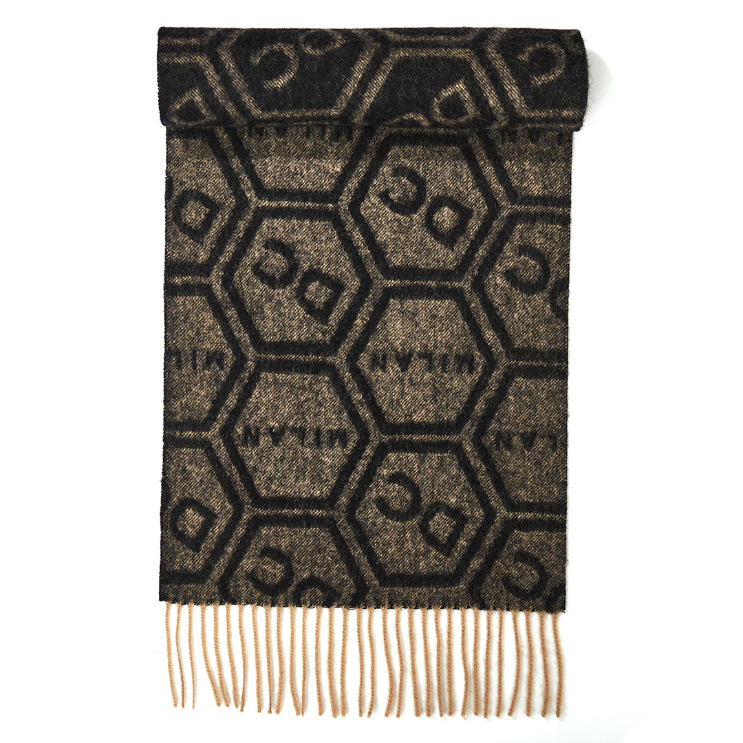 DC Monogram Black Scarf 100% Pure Lambswool