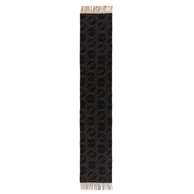 DC Monogram Black Scarf 100% Pure Lambswool