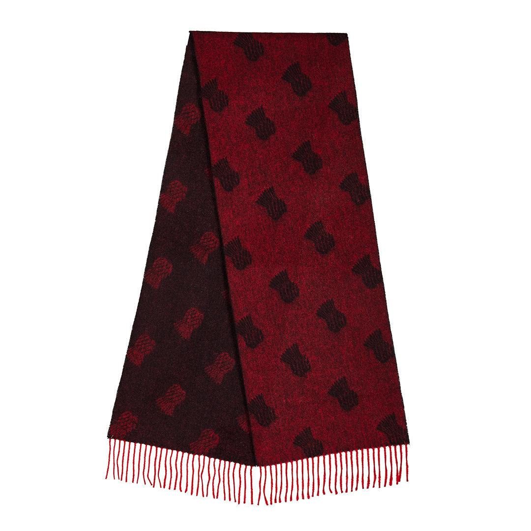 Thistle Small Red Scarf 100% Pure Lambswool