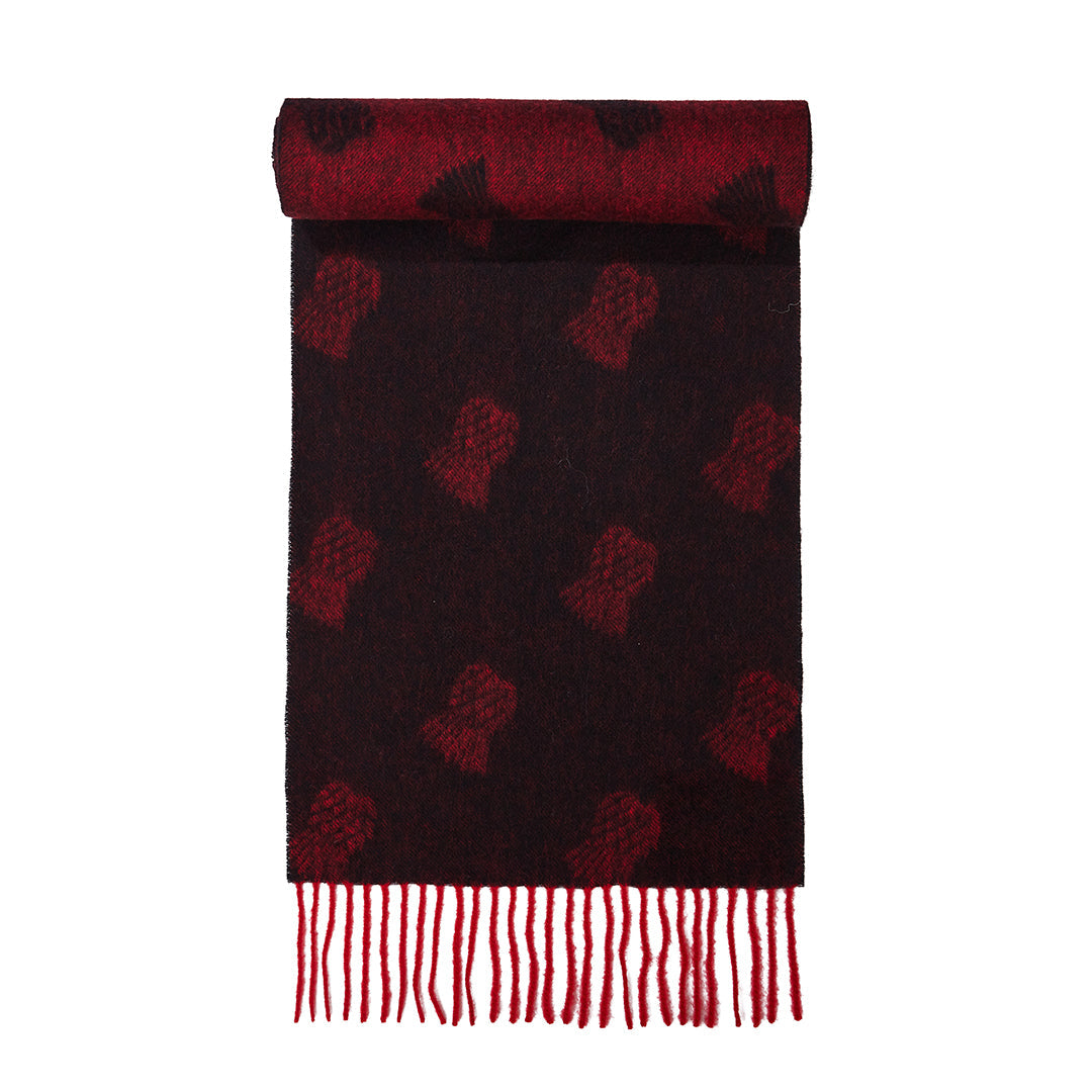 Thistle Small Red Scarf 100% Pure Lambswool