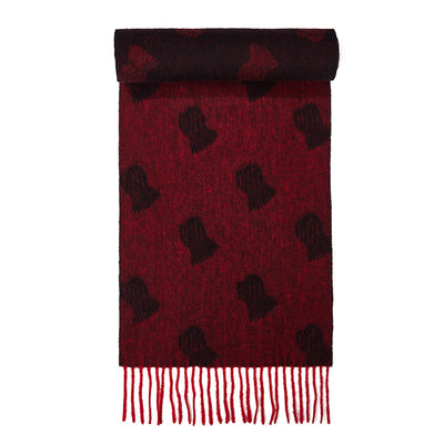 Thistle Small Red Scarf 100% Pure Lambswool