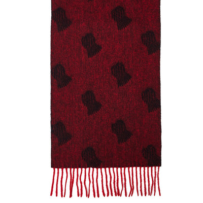 Thistle Small Red Scarf 100% Pure Lambswool