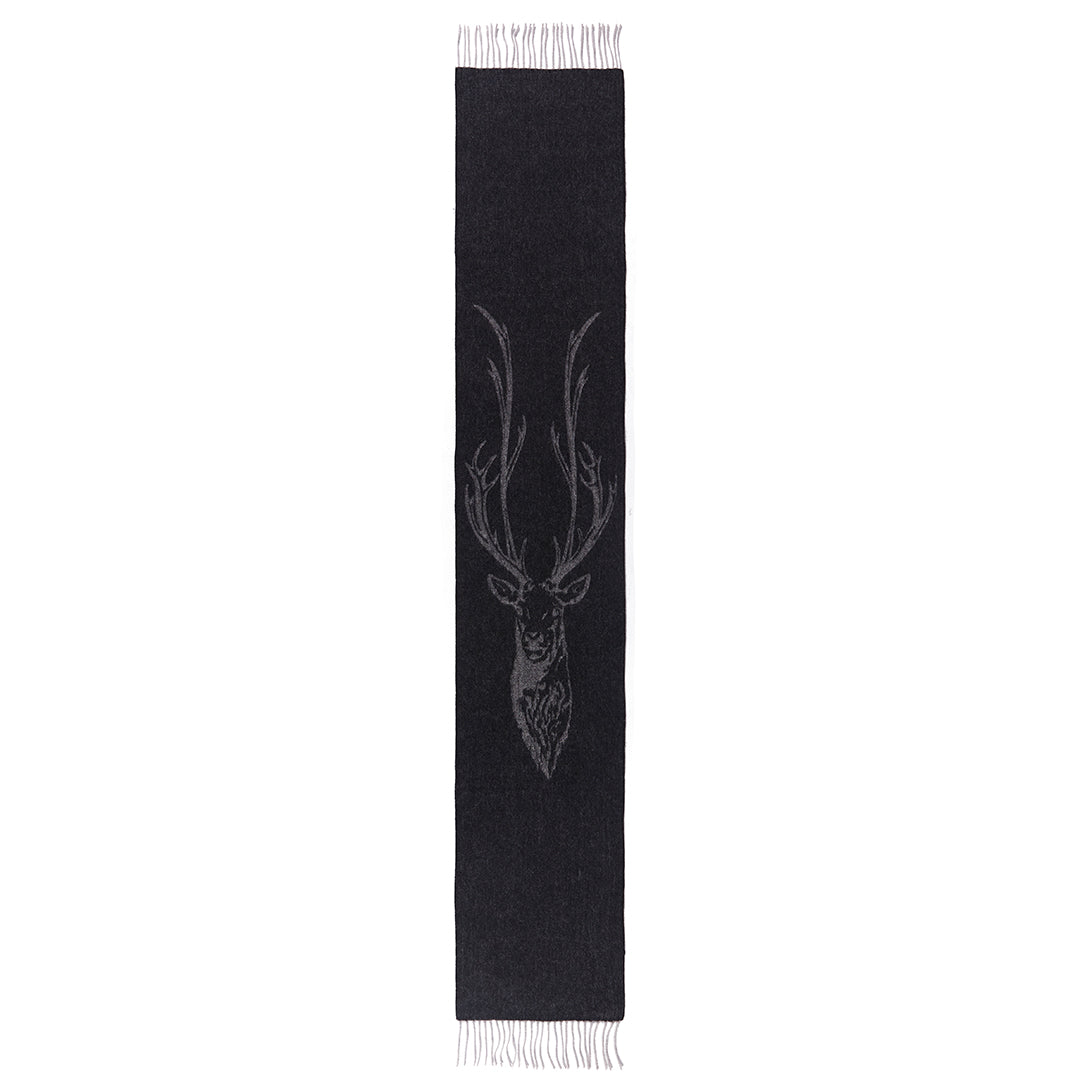 Stag Grey Scarf 100% Pure Lambswool