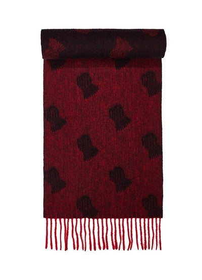 Small Thistle Red Stole 100% Pure Lambswool