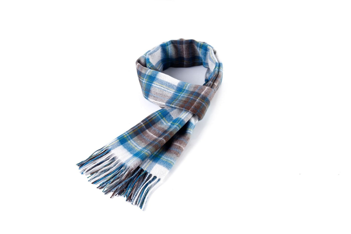 Scarf Stewart Muted Blue Tartan 100% Pure Lambswool