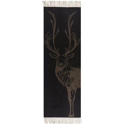 Full Stag Charcoal Stole 100% Pure Lambswool