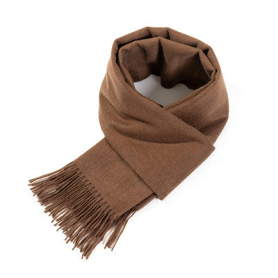 Plain Scarf Brown Oversized Wrap 100% Pure Lambswool