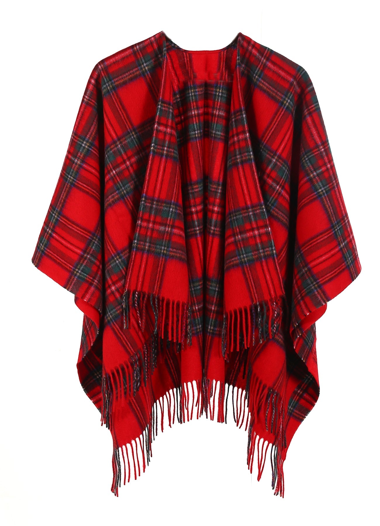 Cape Royal Stewart Tartan Poncho 100% Pure Lambswool