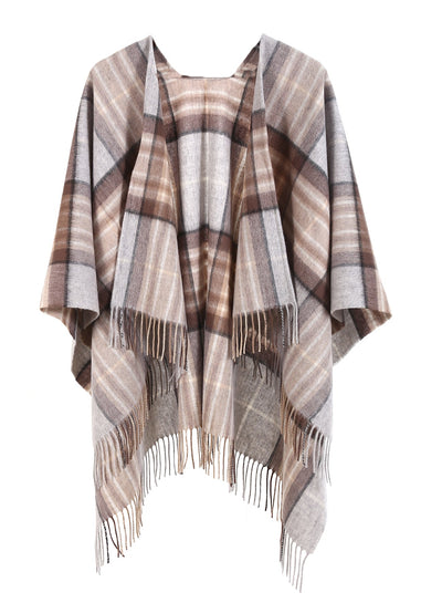 Cape MacKellar Tartan Poncho 100% Pure Lambswool