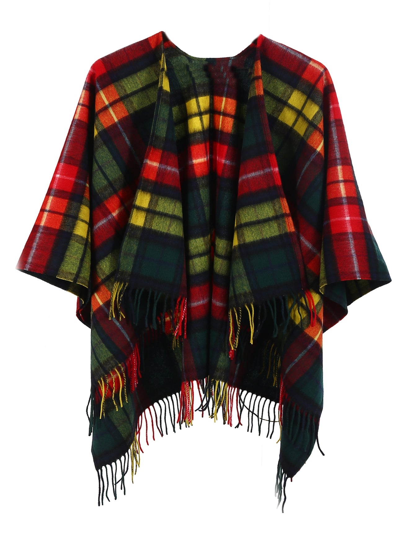 Tartan Cape Lambswool Poncho Buchanan 100% Pure Lambswool