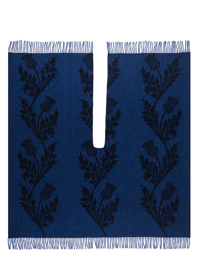 Single Thistle Navy Cape 100% Pure Lambswool