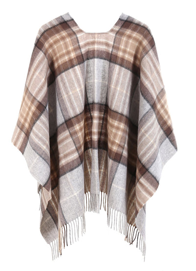 Cape MacKellar Tartan Poncho 100% Pure Lambswool